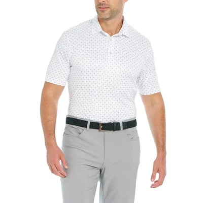 NUEVA Camisa Polo de Golf Greg Norman Para Hombre S Blanca Estampada Foto 1 de 4