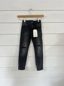 NEW ZARA KIDS Girl BLACK SKINNY JEANS COMFY DENIM DISTRESSED 9 YEARS 134 cm Y993 - Picture 1 of 16
