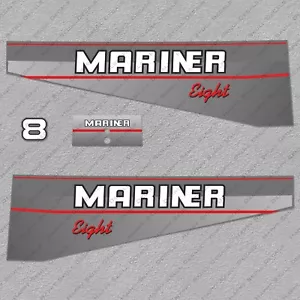 Mariner 8 hp Two Stroke outboard engine decals sticker set reproduction 8HP 90's - Picture 1 of 2