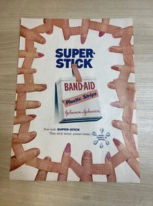 Band-Aid Super Stick Johnson & Johnson 1956 Vintage Print Ad Life Magazine - Imagen 1 de 1