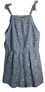AVA & YELLY Girls Blue Lace Shorts Romper Size 12 - Picture 1 of 5