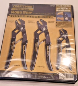 JUEGO DE 3 ALICATES DE AGARRE ROBÓTICO PROFESIONAL CRAFTSMAN DE COLECCIÓN Curvo Recto Muesca en V - Imagen 1 de 4