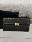 Chanel Boy Chevron Long Flap Wallet In Black/Gold 18C Cruise 2018 Collection
