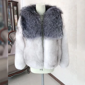 Mens Jackets Real Whole Skin Blue Fox Fur Silver Fox Coat Lapel Thick Overcoat - Picture 1 of 7