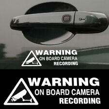 1Pc Window Warning On Board Camera Recording Decal Car Sticker Accessories White