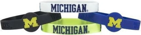 Michigan Wolverines Silicone Bracelets 4 Pack Thin [NEW] NCAA Jewelry Bracelet Cover