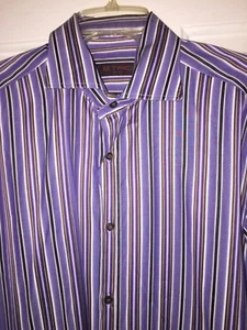 Etro Milano Herren Hemd lila gestreift L/S Button-Down Große 41  - Bild 1 von 5