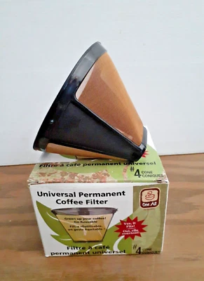 Cesta Filtro Café Cono Universal Permanente #4 Medelco Acero Inoxidable Foto 1 de 3
