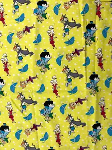 Quilting Treasures Fabric Yellow Jetsons Fabric 17" x 43" - Picture 1 of 4