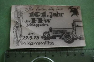 tolles altes Foto - Handzeichnung 101. Jahr der FFw Mügeln 1973 - Picture 1 of 1