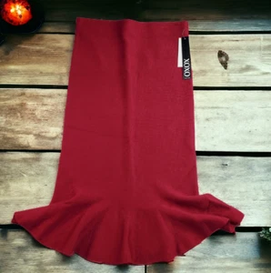 XOXO Dress Skirt Womens Size Medium Red Color Peplum Flare Knee Length - Picture 1 of 9