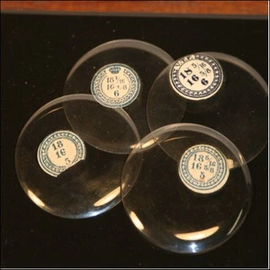 18 Ligne NOS Glass Pocket Watch Hunter Crystals Sizes Heights 5 & 6 old stock - Imagen 1 de 31