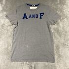 Abercrombie Fitch Shirt Mens Large Gray Crew Neck Embroidered Muscle A&F *