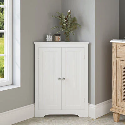 Floor Corner Cabinet with 2 Doors and Adjustable Shelves Corner Storage Cabinets - Image 1 of 4