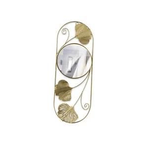 Mirror Metal Round Golden Rustic Framed Wall Mounted Medium Novelty Home Decor - Picture 1 of 6