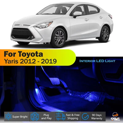 9 x para 2012 - 2019 Toyota Yaris Interior Lâmpada LED Pacote Kit Mapa - Azul - Imagem 1 de 4
