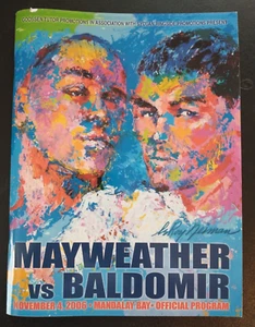 FLOYD MAYWEATHER vs CARLOS BALDOMIR ONSITE BOXING PROGRAM Leroy Neiman ART Cover - Picture 1 of 11
