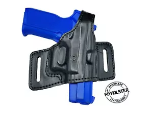 Funda deslizante de cuero de dibujo rápido OWB con rompepulgar se adapta a CZ 75 SP-01 Phantom - Imagen 1 de 3