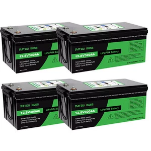 4 Pack 12V 300Ah LiFePO4 Akku Lithium Batterie Solarbatterie für Wohnmobil Solar - Bild 1 von 11