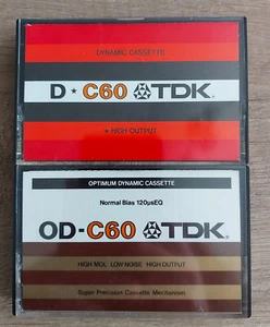 Lot of 2 TDK D C-60 & TDK OD-C60 NEW BLANK AUDIO CASSETTE TAPE - Picture 1 of 4