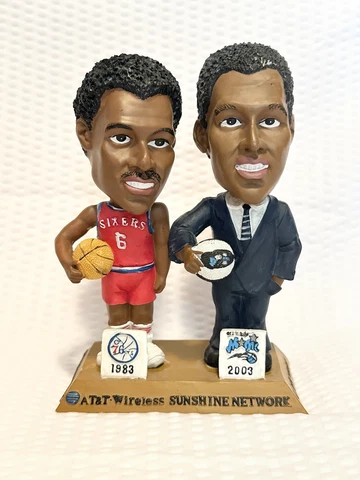 AT&T Julius "Dr J" Irving Double Bobblehead 1983 76ers 2003 Magic NBA HOF Cover