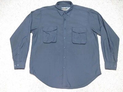 EMS Mens Large Button Up Pinnacle Performance Outdoors Long Sleeve Shirt Blue - Image 1 of 4