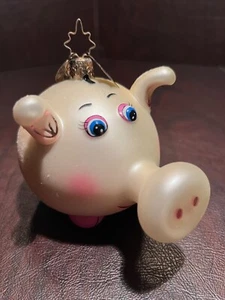 Rare Christopher Radko 2005 Berky Pig blown glass piggy bank ornament 20th anvsy - Picture 1 of 6