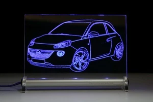 LED Leuchtschild graviert ist  Opel Adam AutoGravur  Car engraving - Picture 1 of 1