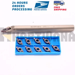 Face Grooving Tool Lathe Boring Bar Holder 16mm With Carbide Inserts 10PCS - Picture 1 of 9