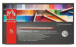 Caran D'Ache Luminance Colored Pencils 76 Color Assortment w/ 2 Color Blenders