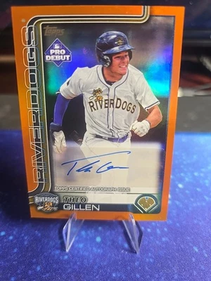 2025 Topps Pro Debut Theo Gillen 15/25 Orange Foil Autograph - Image 1 of 2