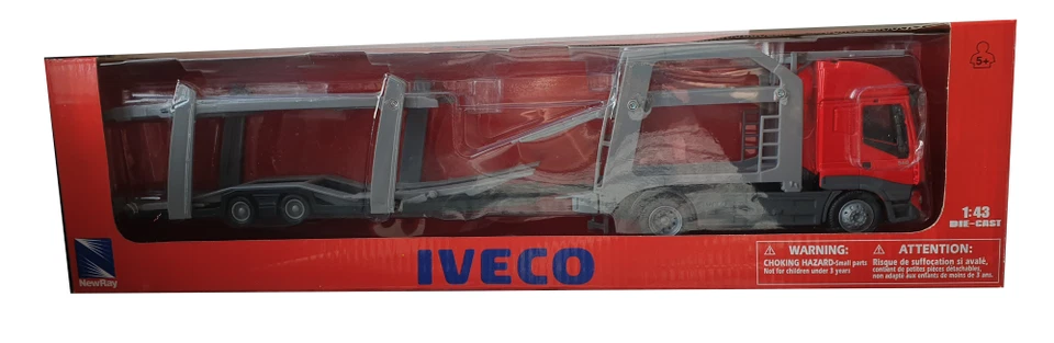 CAMION 1:43 IVECO ROSSO BISARCA PORTA AUTO 16128E 15043 - Immagine 1 di 1