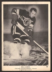 1939-40 Bill Carse Rookie Hockey Card OPC V301-1 Chicago Black Hawks Card #80 - Picture 1 of 2