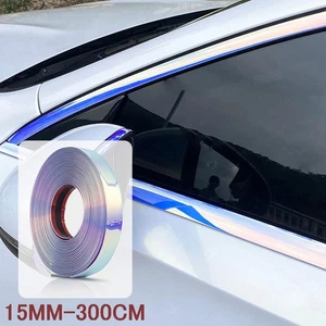 Coloridas molduras molduras rayas puerta coche ventana parachoques borde protector cubierta accesorios - Imagen 1 de 9