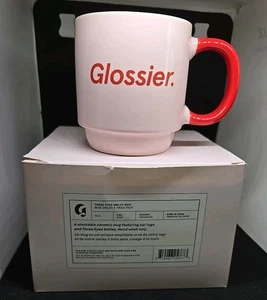 GLÄNZENDE dreiäugige Smiley Tasse/Tasse Neu in OVP!! Rosa mit rotem Logo - Bild 1 von 4