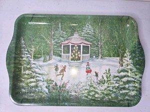 KELLER-CHARLES PHILADELPHIA Hecho en Italia Navidad Patinaje Melamina Bandeja 13 x 9 - Imagen 1 de 8