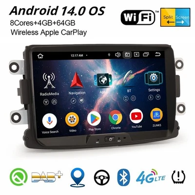 4+64GB Android 14 Autoradio Navi Renault Dacia Logan Lodgy Duster Sandero Dokker - Bild 1 von 4