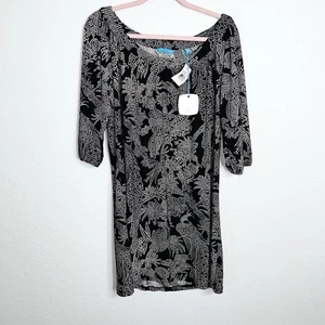 Tori Richard Dress Women’s Large Floral Boat Neck Sheath 3/4 Sleeve Honolulu V - Picture 1 of 8