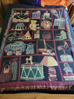 Estantería de juguete vintage Bob Timberlake flecos tapiz tiro afgano nuevo con etiquetas Foto 1 de 2