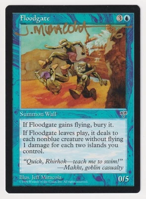 Gold Signed Floodgate Proof MP Mirage Artist Jeff Miracola Dated 96 MTG Magic AP - Image 1 of 2