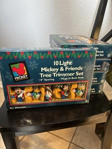 (5x) Vintage 10 Disney Mickey & Friends Christmas Tree Trimmer String Lights NEW - Picture 1 of 4