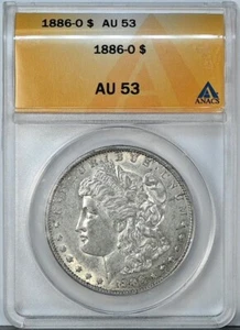 1886-O MORGAN AU53 ANACS Graded Silver Dollar AU 53 Coin 7168 New Orleans - Picture 1 of 2