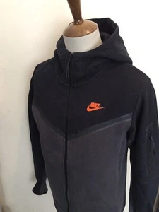 NIKE TECH ZIP UP HOODED SWEATSHIRT TOP SIZE SMALL BLACK / GREY - Imagen 1 de 2