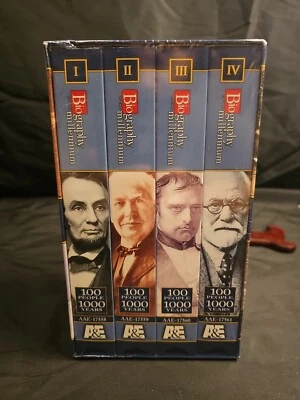 Biography of the Millennium: 100 People-1000 Years A&E 4 VHS Boxed Set NEW - Image 1 of 4