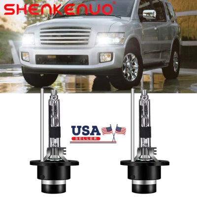For Infiniti QX56 2004-2010 D2R 6000K White HID Headlight Bulbs Low Beam Combo - Image 1 of 4