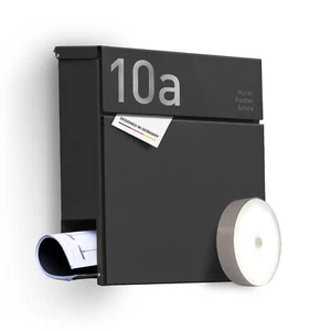 Radius® Designer Briefkasten Edelstahl - Letterman 6 Anthrazit -Personalisierbar - Bild 1 von 15
