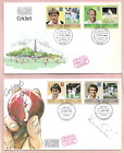 Cricket Theme 1984, 2 Portrait Pairs Fdcs - 1 Signed, Nevis & St Vincen Union Is