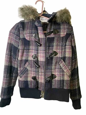 Abrigo Chaqueta Bomber Vintage Delias dELiA*s Marrón y Rosa con Capucha XS Foto 1 de 4