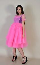 Villanelle Dress/ Pink Tulle Dress/ Hot Pink Tulle Dress/ Pink Mesh Dress