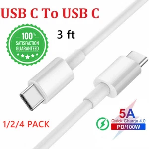 3Ft USB C to USB C Fast Charging Cable 60W For iPad iPhone 15 Pro Galaxy S23 S24 - Photo 1 sur 7